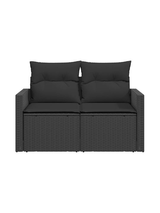Zweisitziges Sofa Außenbereich Rattan mit Kissen 124x55cm