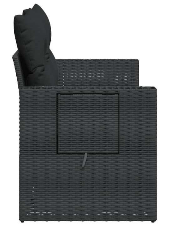 Zweisitziges Sofa Außenbereich Rattan mit Kissen 124x55cm