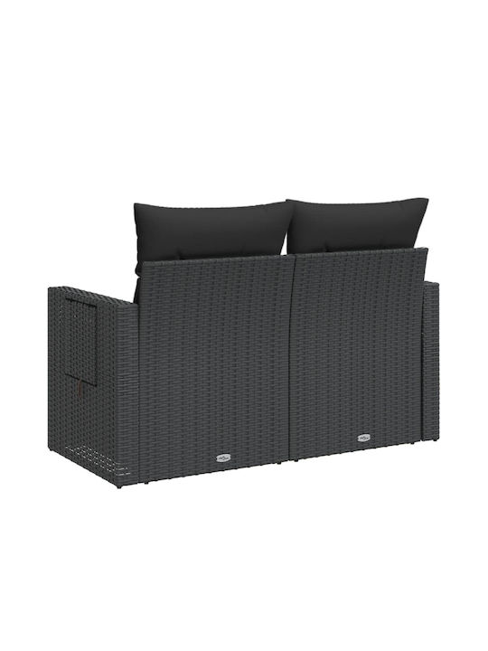 Zweisitziges Sofa Außenbereich Rattan mit Kissen 124x55cm