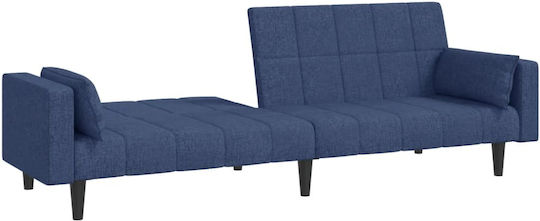 Двуместен Диван Спалня Син С Декоративни Възглавници 220x84.5x69см