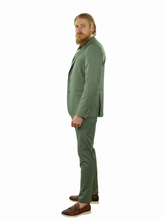 Guardaroba Men's Suit with Vest Green