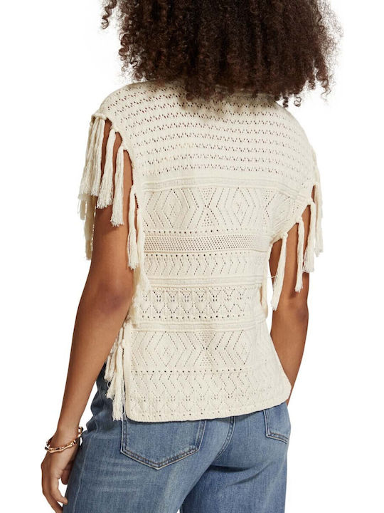 Scotch & Soda Pointelle Stitch Μπλούζα Λευκή
