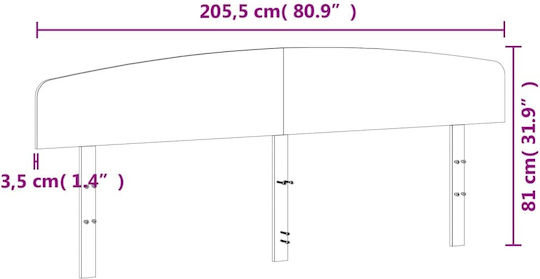 vidaXL Hölzernes Kopfteil für Bett Holz 205,5x81cm