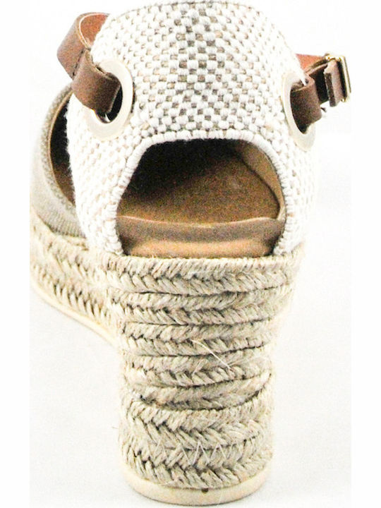 Women's Fabric Platform Espadrilles Beige