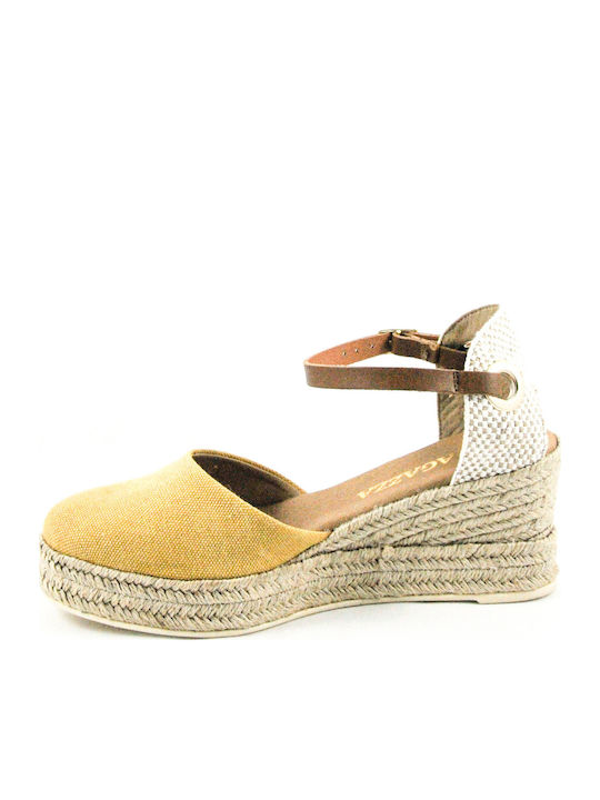 Platforme dama în Tip Espadrile Galbene