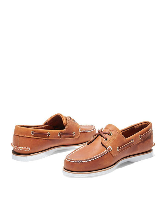 Men's Leather Boat Shoes Tabac Brown