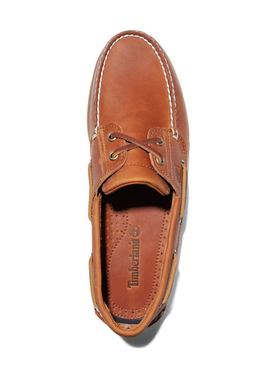 Men's Leather Boat Shoes Tabac Brown