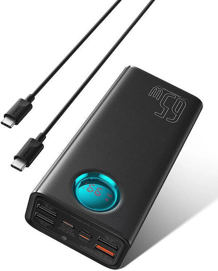Baseus Amblight Power Bank 26800mAh 65W με 4 Θύρες USB-A και 3 Θύρες USB-C Μαύρο