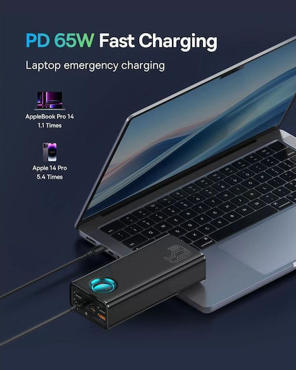 Baseus Amblight Power Bank 26800mAh 65W με 4 Θύρες USB-A και 3 Θύρες USB-C Μαύρο