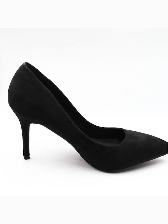 Plato Suede Black Heels