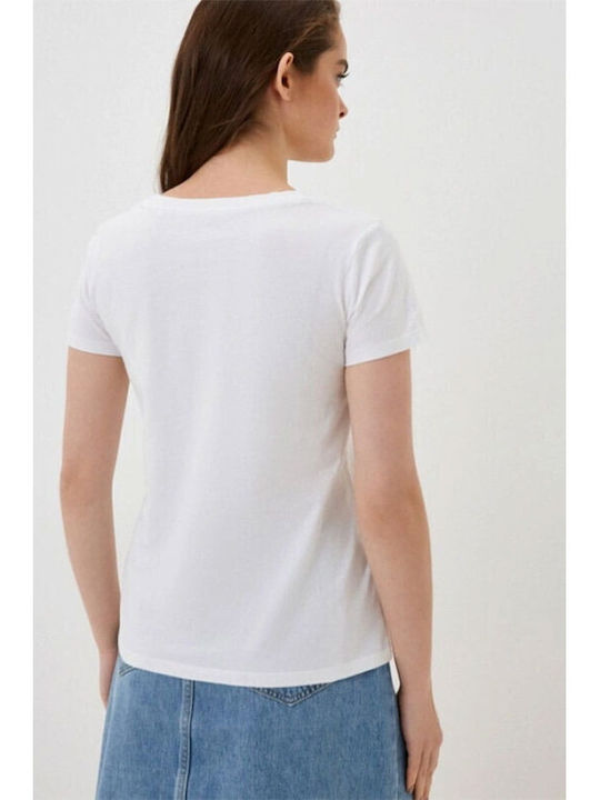 Levi's Women's T-shirt with V Neck White