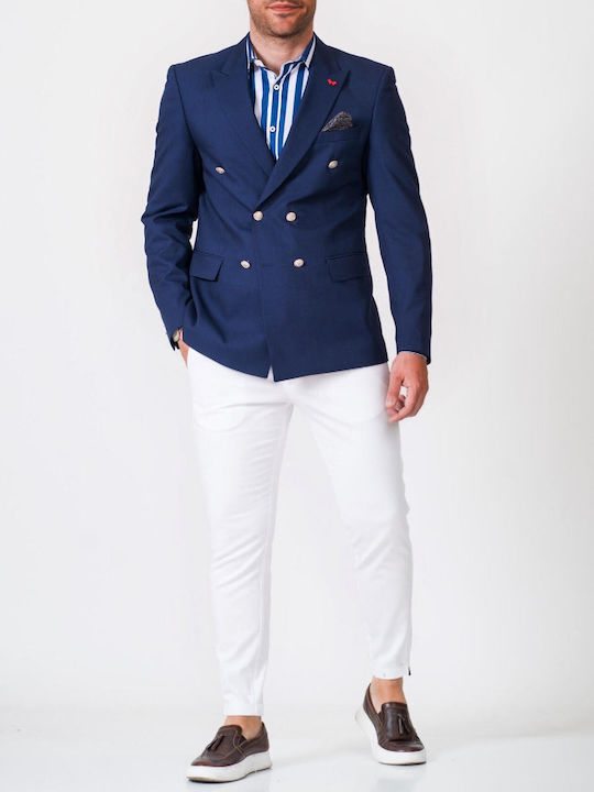 Dezign Men's Suit Jacket Blue