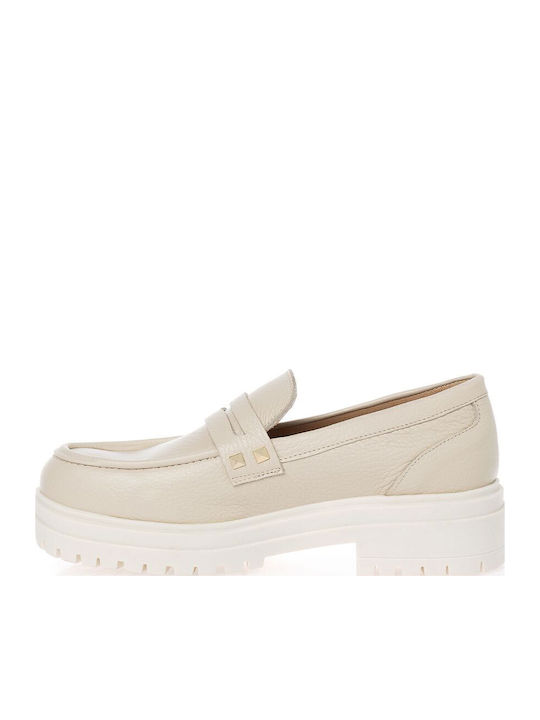 Δερμάτινα Γυναικεία Μοκασίνια Off White
