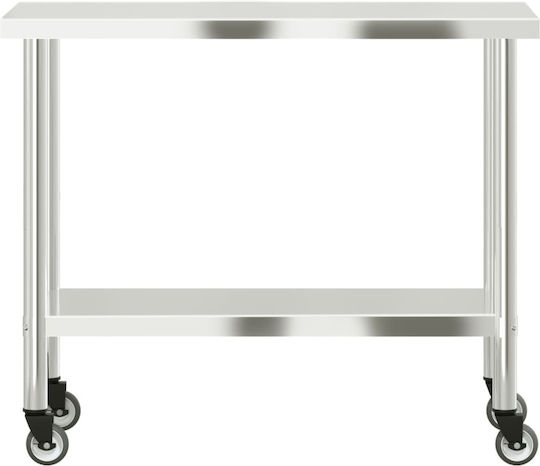 vidaXL Ανοξείδωτο Τραπέζι Μ110xΒ55xΥ85cm