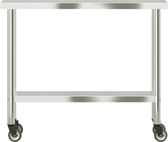 vidaXL Steel Workbench L110xD30xH85cm