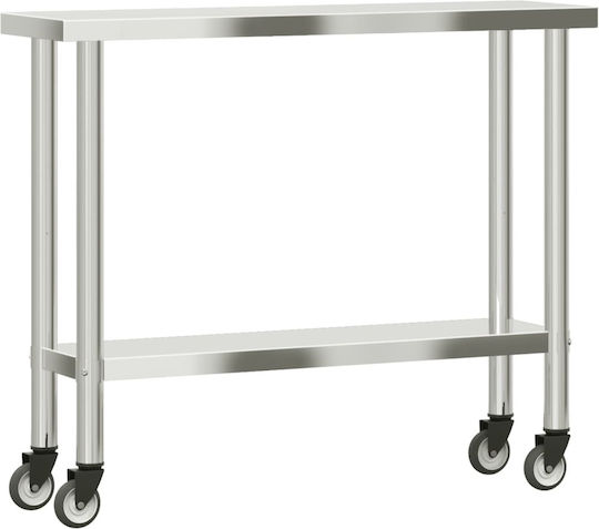 vidaXL Steel Workbench L110xD30xH85cm