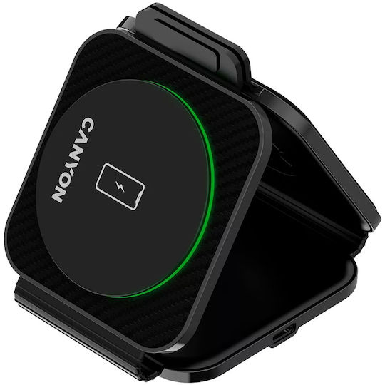 Canyon Kabelloses Ladegerät (Qi Pad) und Kabel USB-C 18W Stromlieferung Schwarzs (CNS-WCS305B)