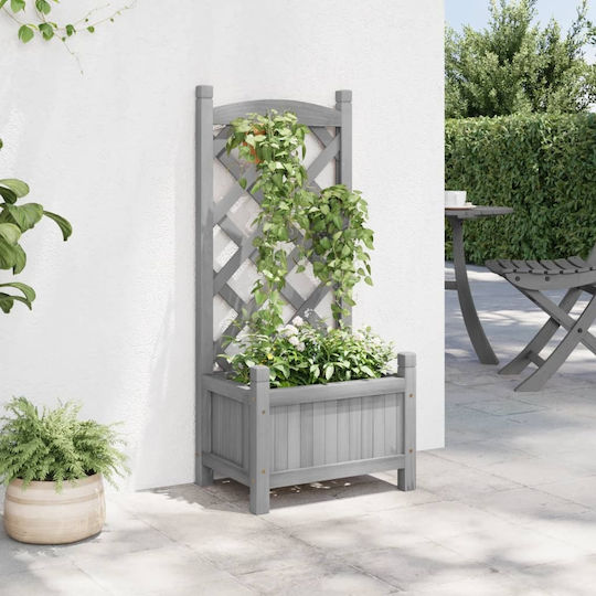 vidaXL Pot Wooden Grey 30cm.