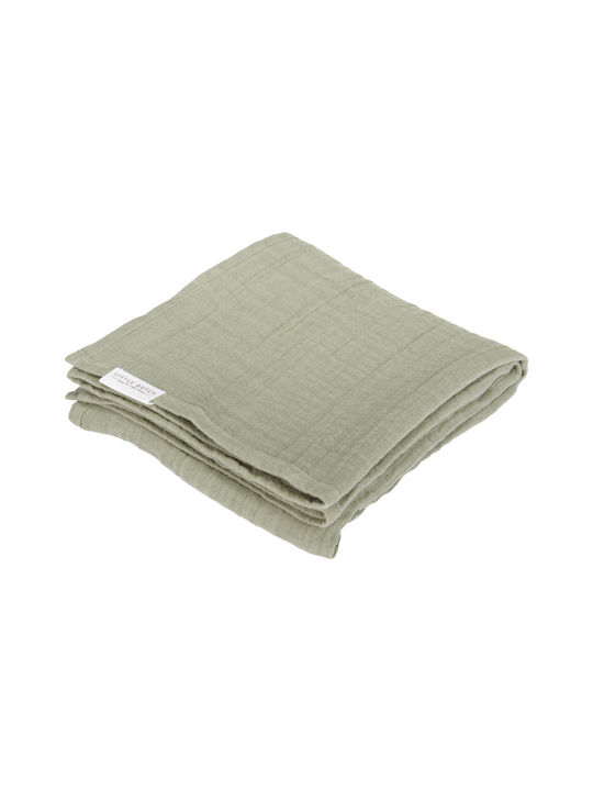 Little Dutch Little Farm/olive Muslin Swaddle Wrap Green 70x70cm.