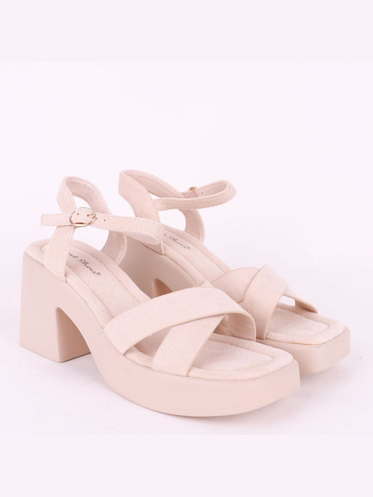 Sweet Shoes Damen Sandalen in Beige Farbe