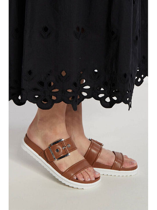 Women's Flat Sandals in Brown Color