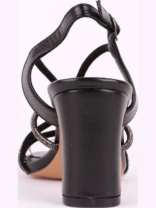 Sandale cu strasuri Negre