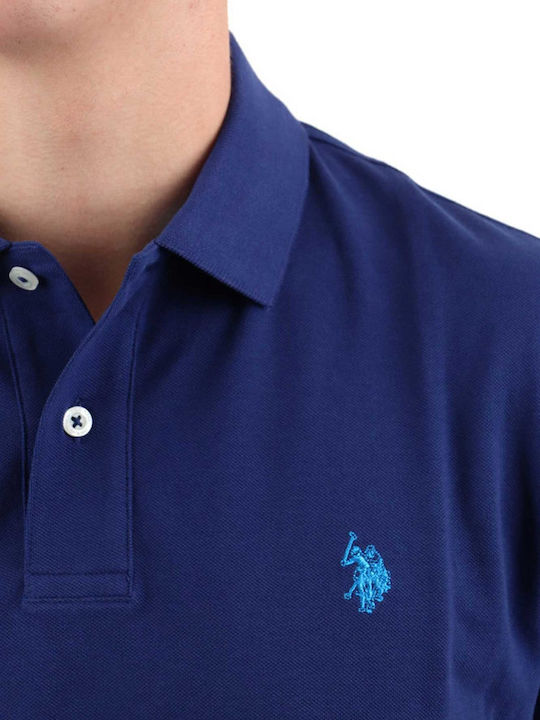 Polo Short Sleeve Blue Men'S Blouse