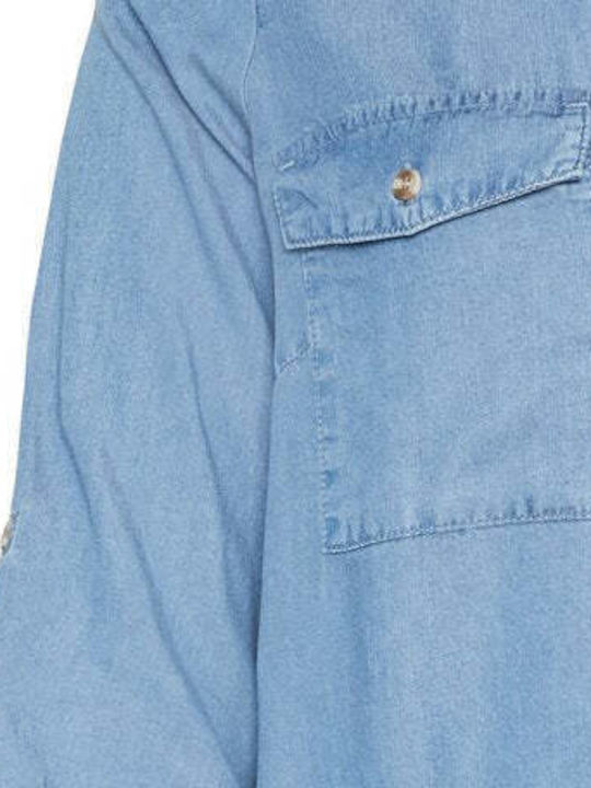 Vero Moda Women's Denim Long Sleeve Shirt Blue