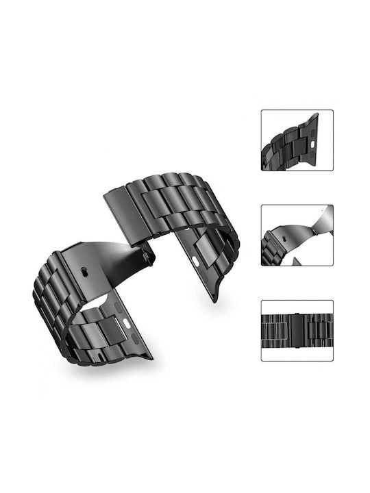 Tech-Protect Λουράκι Ανοξείδωτο Ατσάλι Μαύρο (Apple Watch 4 / 5 / 6 / 7 / 8 / 9 / Se / Ultra 1 / 2)