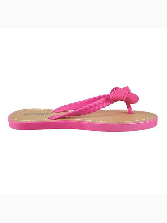 Mitsuko Frauen Flip Flops in Fuchsie Farbe