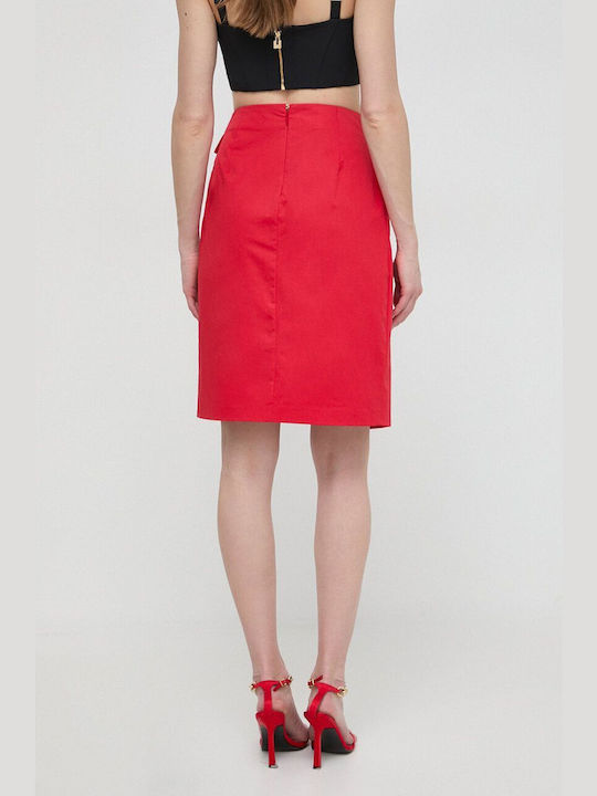 Pinko Satin High Waist Midi Envelope Skirt in Red color