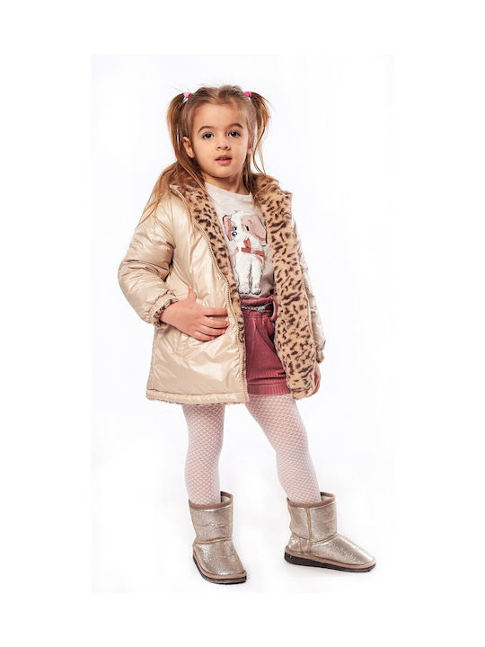 Evita Kids Casual Jacket Double Sided with Lining & Hood Ecru