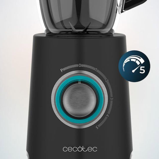 Cecotec Power Black Titanium 2000Max Mix Go Μπλέντερ με Γυάλινη Κανάτα 1.5 lt 2000W Μαύρο