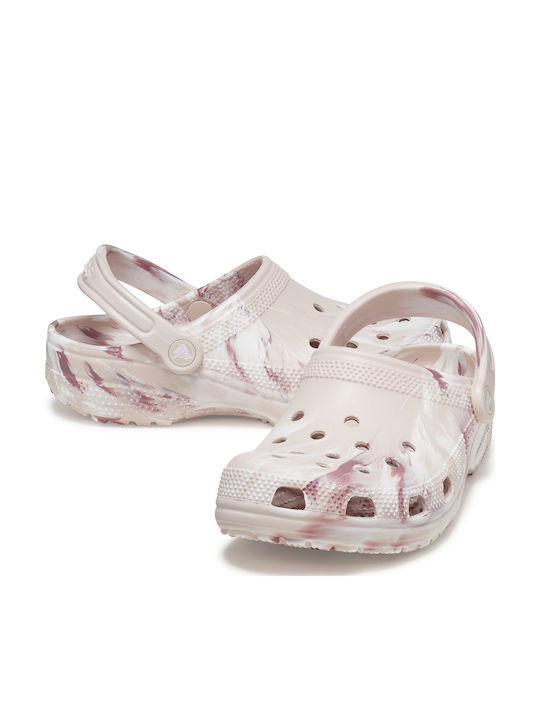 Crocs Marbled Clog Γυναικεία Σαμπό Ροζ