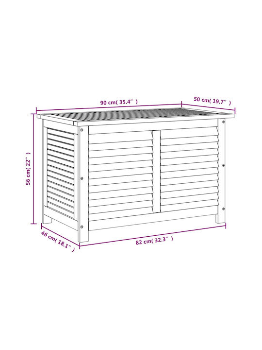 vidaXL Outdoor Storage Box Khaki L90xW50xH56cm