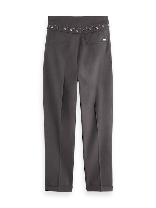 Scotch & Soda Women's Linen Trousers Charcoal