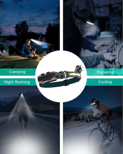 Ideahellas Rechargeable Headlamp LED IPX4 with Maximum Brightness 1600lm Black