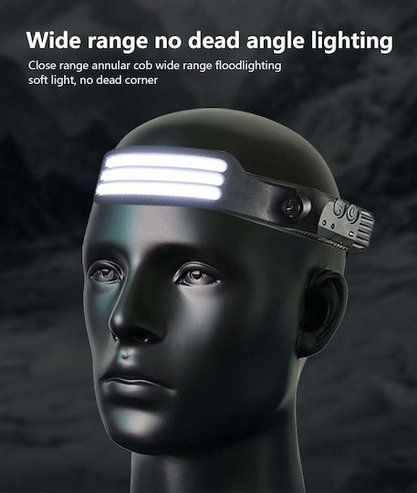 Ideahellas Rechargeable Headlamp LED IPX4 with Maximum Brightness 3000lm 3pcs Black