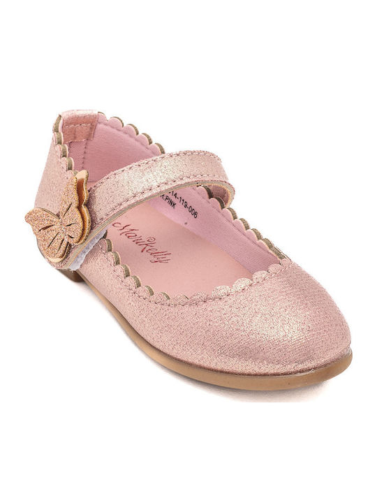 Παιδικές Μπαλαρίνες mit Bügel- und Schleifenverschluss Rosa