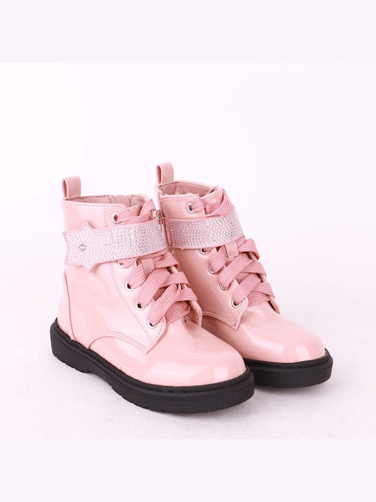 Alta Moda Kids Military Boots Pink