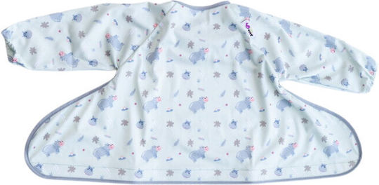 Tidy Tot Bib Hippos Ποδιά Πλαστική με Αυτοκόλλητο & Μανίκια Πολύχρωμη για 6 m+
