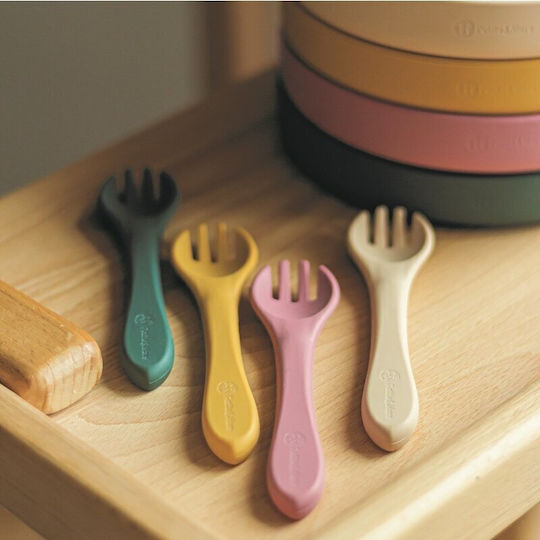 Petite & Mars Baby Löffel Set aus Silikon für 6+ Monate Gelb 2 Stück