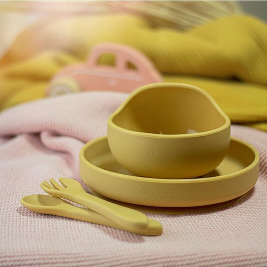 Petite & Mars Baby Löffel Set aus Silikon für 6+ Monate Gelb 2 Stück