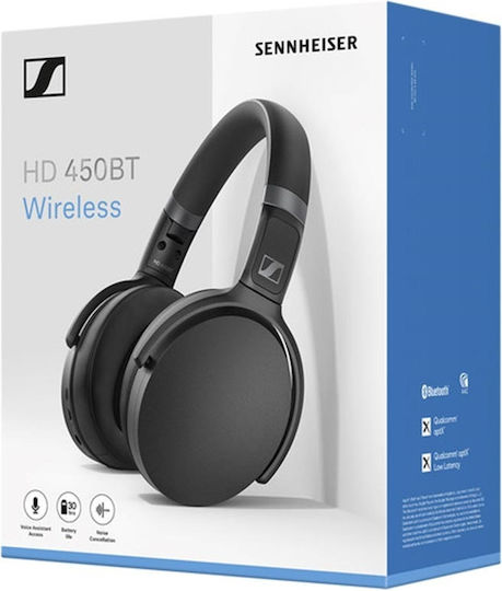 Sennheiser HD 450BT Wireless Wired Over Ear Headphones With 30 Hours Playing Time And Quick Charge Black