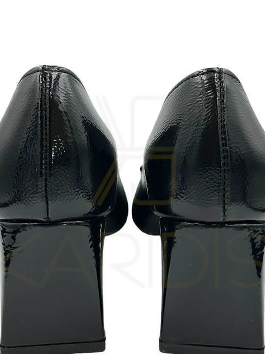 Bacali Collection Women's leather pumps X22-49 BLACK VINIL