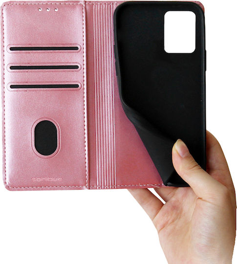 Sonique Vintage Magnet Wallet Synthetic Leather / Plastic / Silicone Rose Gold (Motorola Edge 30 Neo 5G)