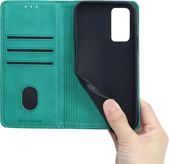 Sonique Vintage Magnet Wallet Synthetic Leather / Plastic / Silicone Turquoise (Edge 20TCL 20L / 20L+ / 20 5G / 20S)