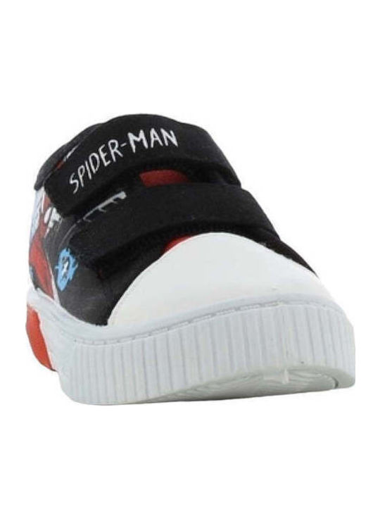 Παιδικά Sneakers Ανατομικά με Σκρατς & Φωτάκια Μαύρα