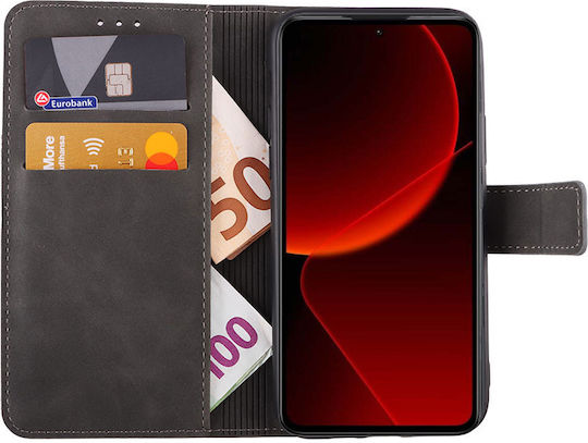 Lime Book Δερματίνης / Σιλικόνης / Δερμάτινο Γκρι (Xiaomi 13T / 13T Pro)