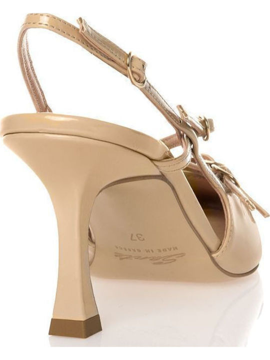 Pumps mit mittelhohem Absatz Beige